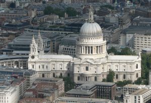 Aerial view of St Paul's cathedral